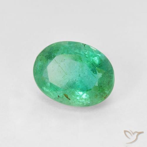 Émeraude Bleu vert naturelle ovale, 1.96 ct, SI