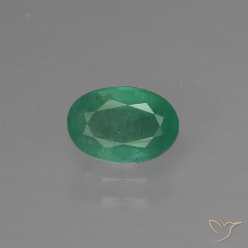 Émeraude vert naturelle coupe ovale, 0,85 ct, SI