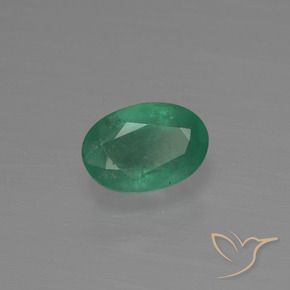 Émeraude vert naturelle coupe ovale, 0,85 ct, SI