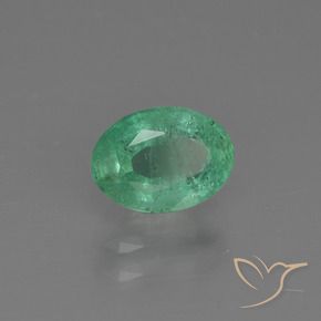 Émeraude Vert moyen naturelle ovale, 0.95 ct, SI