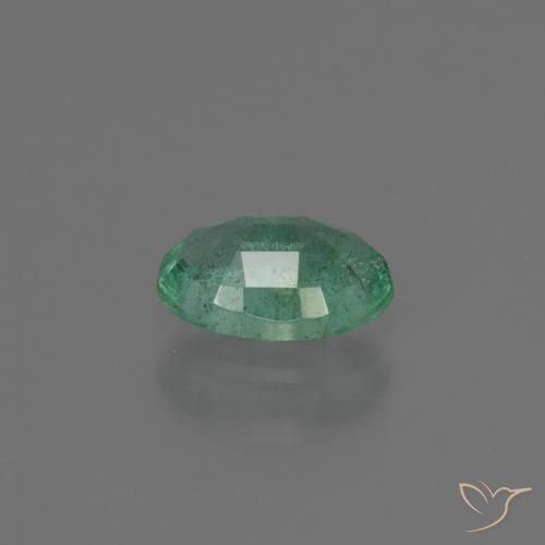 Émeraude Bleu vert naturelle ovale, 0.64 ct, SI