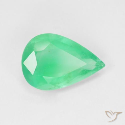 Émeraude Vert clair naturelle En forme de poire, 3.54 ct, SI