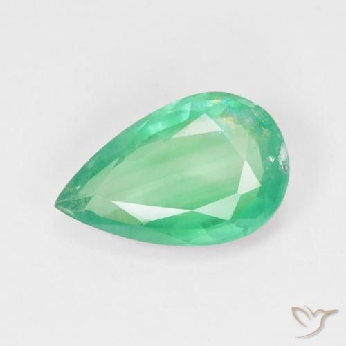 3.27ct Naturel Vert clair Émeraude, En forme de poire, SI