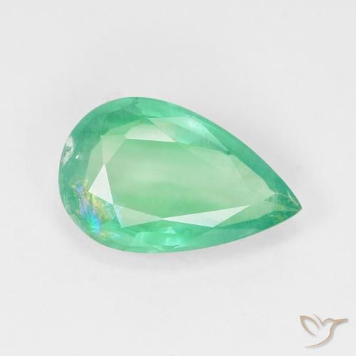 Émeraude Vert clair naturelle En forme de poire, 3.27 ct, SI