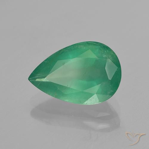 Émeraude Vert moyen naturelle En forme de poire, 3.04 ct, SI