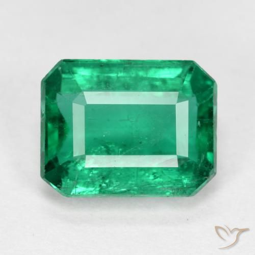 2.28ct Naturel Vert Électrique Émeraude, Taille émeraude, SI