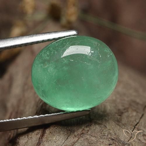 Émeraude Vert pistache naturelle ovale, 7.67 ct, Translucide