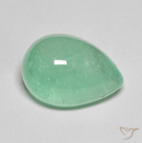 Émeraude Vert pistache naturelle En forme de poire, 8.27 ct, Translucide