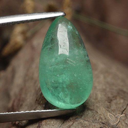 6.23ct Naturel Vert clair Émeraude, En forme de poire, Translucide