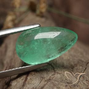 Émeraude Vert clair naturelle En forme de poire, 6.23 ct, Translucide