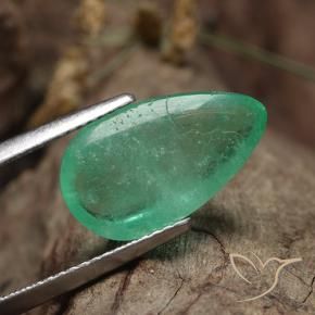 Émeraude Vert clair naturelle En forme de poire, 6.23 ct, Translucide
