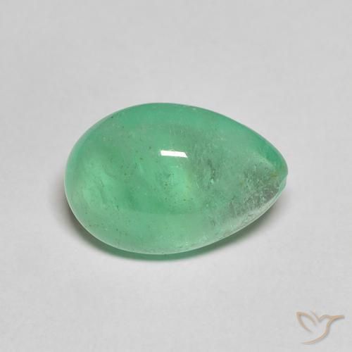 3.91ct Naturel Vert clair Émeraude, En forme de poire, Translucide