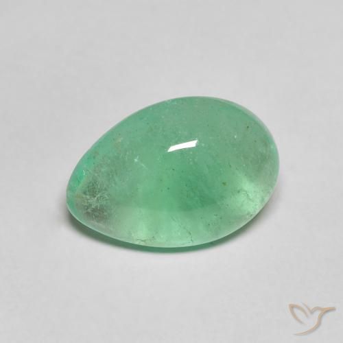 Émeraude Vert clair naturelle En forme de poire, 3.91 ct, Translucide