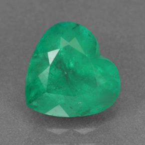 Émeraude vert moyen naturelle forme de coeur, 2,13 ct, VS-SI
