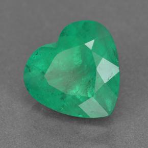 Émeraude vert moyen naturelle forme de coeur, 2,13 ct, VS-SI