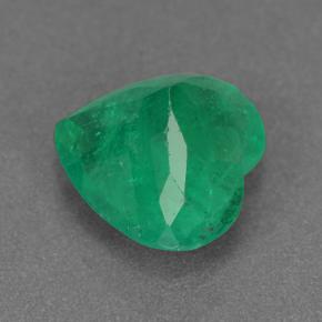 Émeraude vert moyen naturelle forme de coeur, 2,13 ct, VS-SI