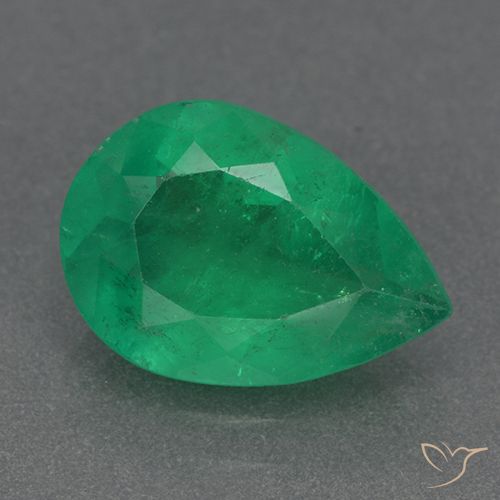 2.78ct Naturel Vert trèfle Émeraude, En forme de poire, VS-SI
