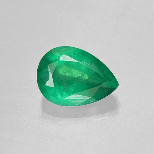 Émeraude vert naturelle en forme de poire, 0,79 ct, SI