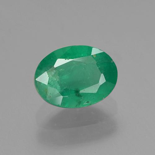 Émeraude vert naturelle coupe ovale, 0,88 ct, SI