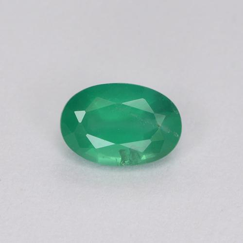 Émeraude Vert naturelle Coupe ovale, 0.54 ct, SI