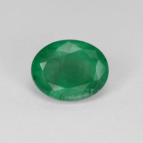 Émeraude Vert moyen naturelle Coupe ovale, 1.74 ct, SI-I1
