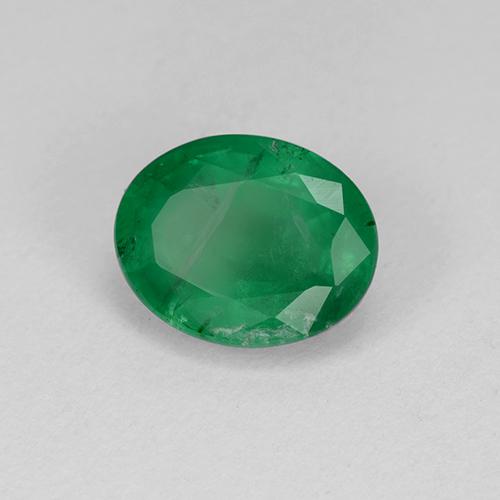 Émeraude Vert moyen naturelle Coupe ovale, 1.74 ct, SI-I1