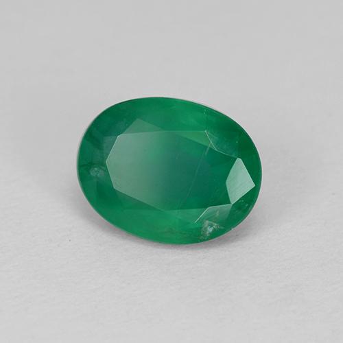 Émeraude vert naturelle coupe ovale, 1,35 ct, SI