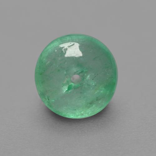 Émeraude vert naturelle coupe roude, 0,76 ct, transparent