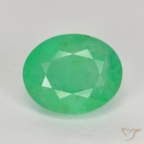 2.41ct Naturel Vert jaunâtre Émeraude, ovale, SI-I1
