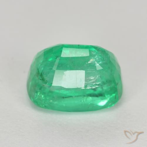 Émeraude Vert clair naturelle Coussin, 2.14 ct, I1