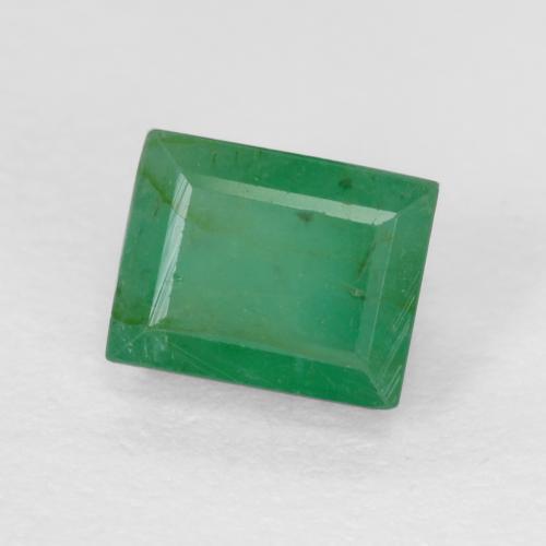 Émeraude vert naturelle baguette, 0,53 ct, SI-I1