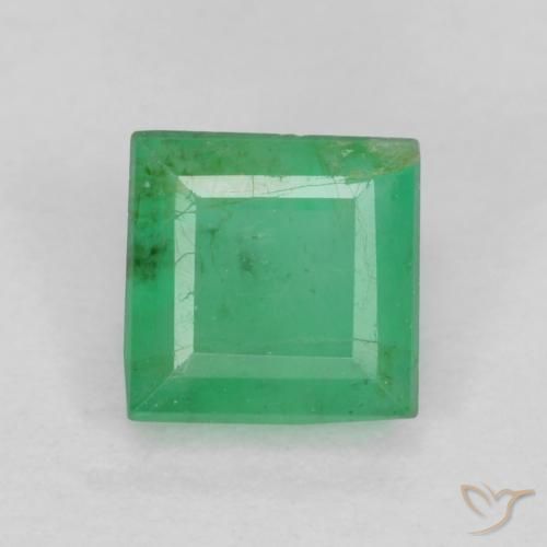0.38ct Naturel Vert jaunâtre Émeraude, Carré, VS-SI