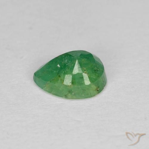 Émeraude Vert moyen naturelle En forme de poire, 0.43 ct, SI-I1