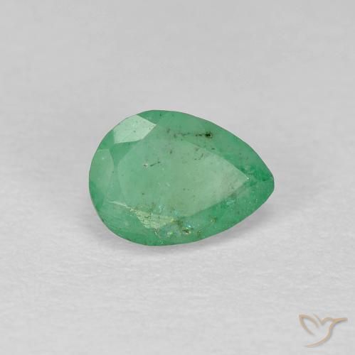 0.51ct Naturel Vert pistache Émeraude, En forme de poire, SI-I1