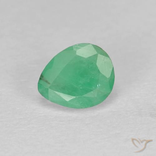 Émeraude vert naturelle en forme de poire, 0,47 ct, SI-I1
