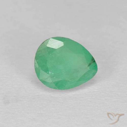 Émeraude vert naturelle en forme de poire, 0,47 ct, SI-I1