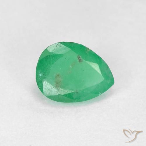 Émeraude Vert clair naturelle En forme de poire, 0.44 ct, SI-I1