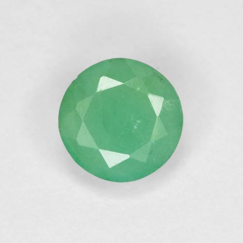 Émeraude vert naturelle coupe roude, 0,48 ct, VS