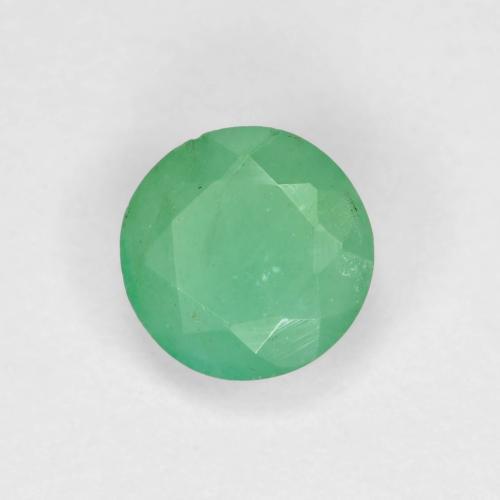 Émeraude vert naturelle coupe roude, 0,48 ct, VS