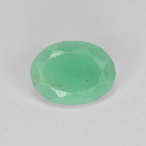 Émeraude vert naturelle coupe ovale, 0,97 ct, SI-I1