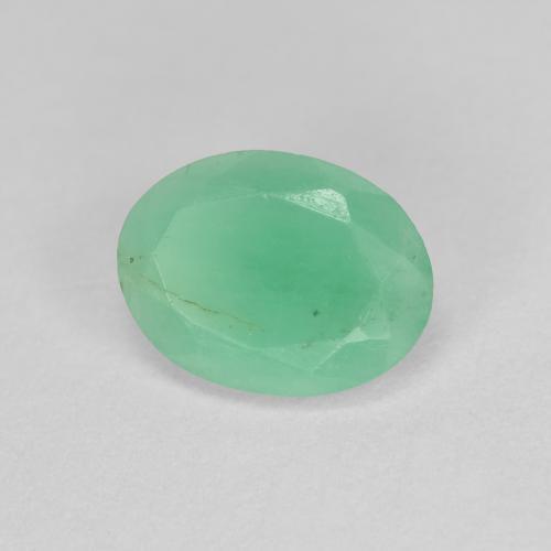 Émeraude vert naturelle coupe ovale, 0,97 ct, SI-I1