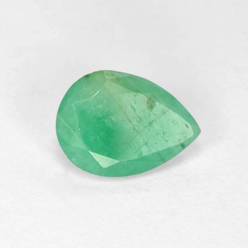 Émeraude vert pistache naturelle en forme de poire, 0,94 ct, SI-I1