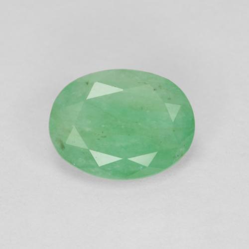 Émeraude Vert clair naturelle ovale, 1.03 ct, VS-SI