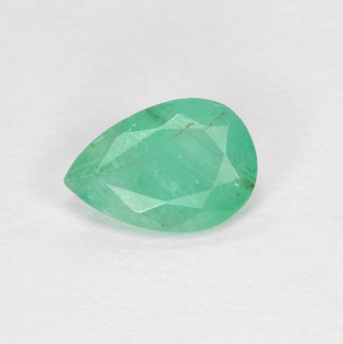 Émeraude vert naturelle en forme de poire, 0,56 ct, SI-I1