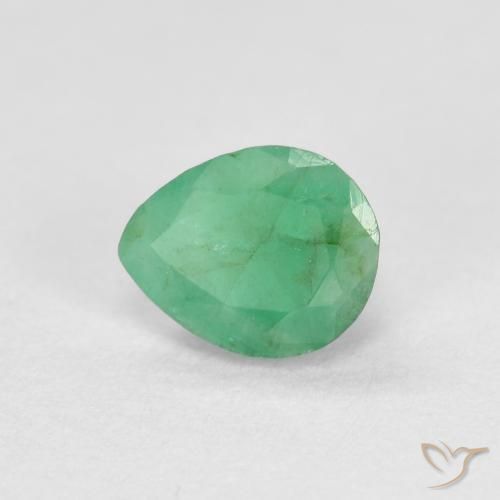 Émeraude Vert moyen naturelle En forme de poire, 0.41 ct, SI