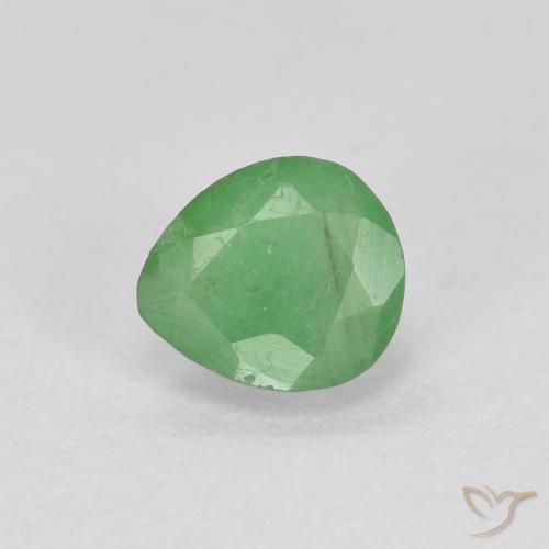 0.41ct Naturel Vert moyen Émeraude, En forme de poire, SI