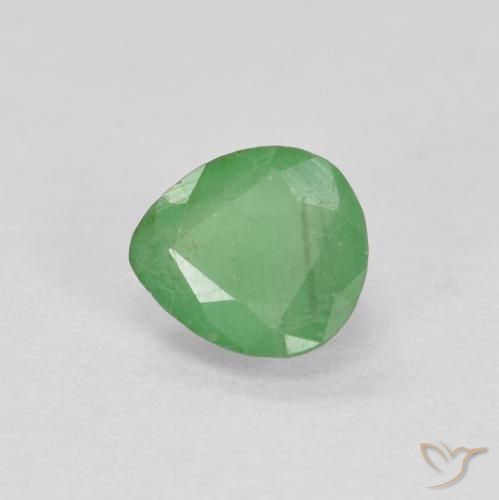 Émeraude Vert moyen naturelle En forme de poire, 0.41 ct, SI