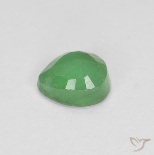 Émeraude Vert moyen naturelle En forme de poire, 0.41 ct, SI