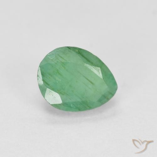 Émeraude Vert fougère naturelle En forme de poire, 0.47 ct, SI