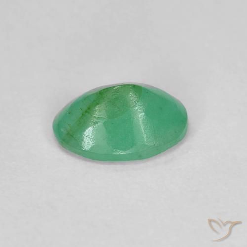 Émeraude Vert Électrique naturelle Coupe ovale, 0.67 ct, VS-SI
